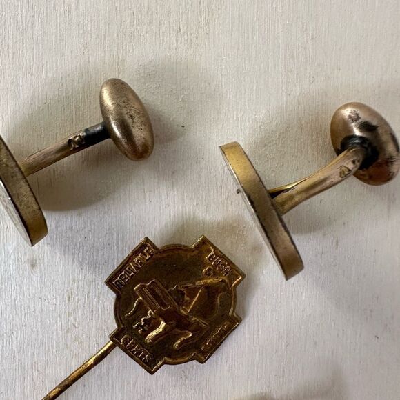 Antique Gold Fill Pins And Cufflinks 5 Piece - Picture 2 of 10